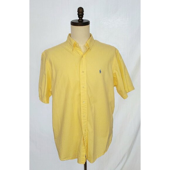 Ralph Lauren Other - VTG Ralph Lauren Yellow White Seersucker 100% Cotton Button Down Shirt Men’s XL